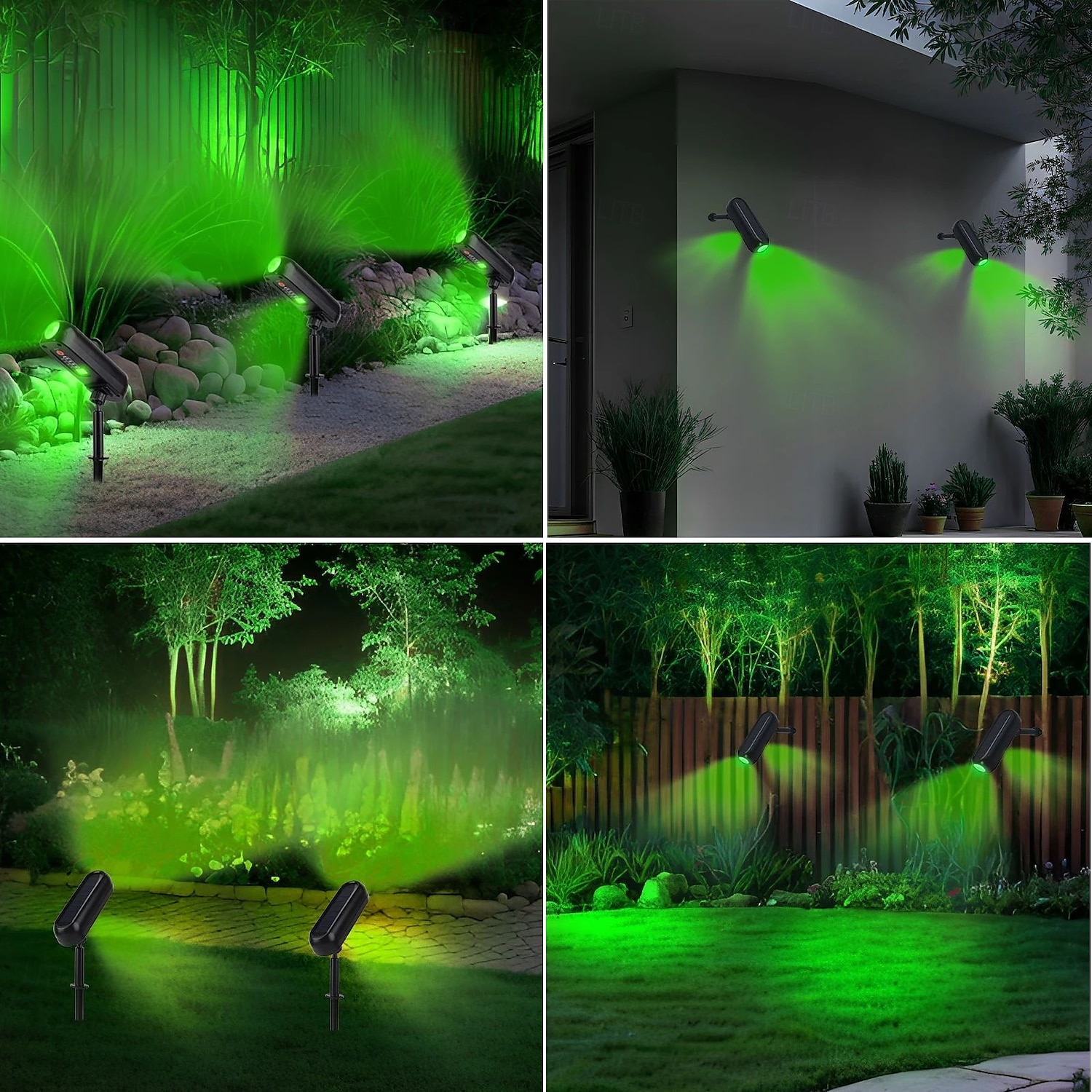 spoturi solare - lămpi solare, lumină solară de perete cu LED-uri pentru exterior, lumini de grădină pentru căi verzi impermeabile ip65 pentru copaci, alee, curte și decorațiuni peisaj 2/4 buc. 2025 - $25.99 –P3
