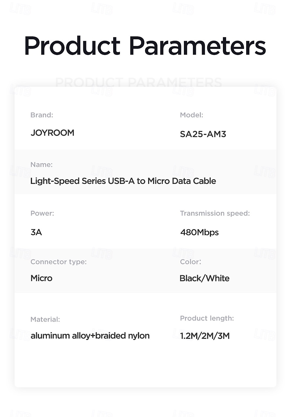 Joyroom USB C Cable 60W 10ft 3.9ft USB A to micro USB / USB C 3 A Fast Charging Nylon Braided Durable Anti-folding For Samsung Xiaomi Huawei Phone Accessory 2025 - $13.99 –P8