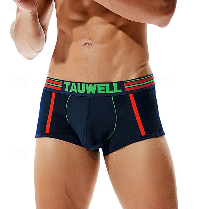 Men's 1 PCS Boxers Underwear Boxer Shorts Patchwork 90% Cotton Breathable Soft Comfortable Color Block Letter Mid Rise Black White 2025 - $10.49 –P2