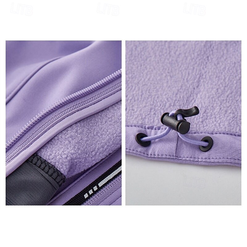 Mujer Chaqueta Softshell Chaqueta para senderismo Al aire libre Resistente al Viento Resistente al Agua Chaquetas de Lana Chaqueta cortavientos Viaje Negro Rosa Azul Morado 2025 - $55.99 –P9