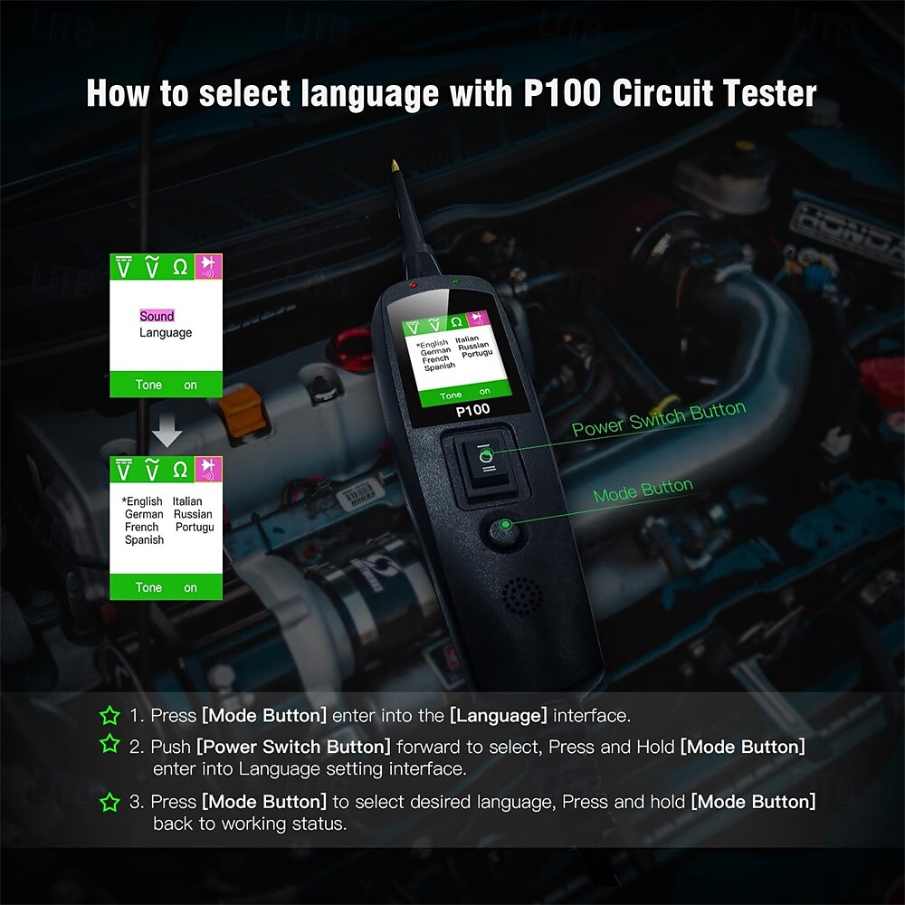 auto circuit tester 12v 24v stroomcircuit probe tester auto elektrische test tool kit ac dc digitale spanningstester auto diagnose kit 10m 2025 - $117.99 –P6