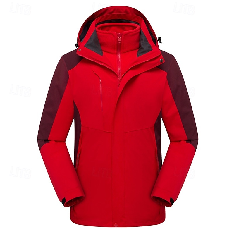 Hombre Chaqueta Softshell Chaqueta para senderismo Invierno Al aire libre Bloque de color Resistente al Viento Resistente al Agua Chaquetas 3-en-1 Chaquetas de Lana Chaqueta cortavientos Viaje Negro 2025 - $78.39 –P5