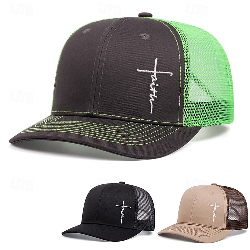 Муж. Снэпбэк шляпа Бейсболка Шляпа от солнца Шляпа дальнобойщика Сетчатая шапка Хаки Серый Хлопок Регулируется Мода На каждый день фестиваль Вера Сплошной/однотонный цвет На каждый день 2026 - $6.49 –P1