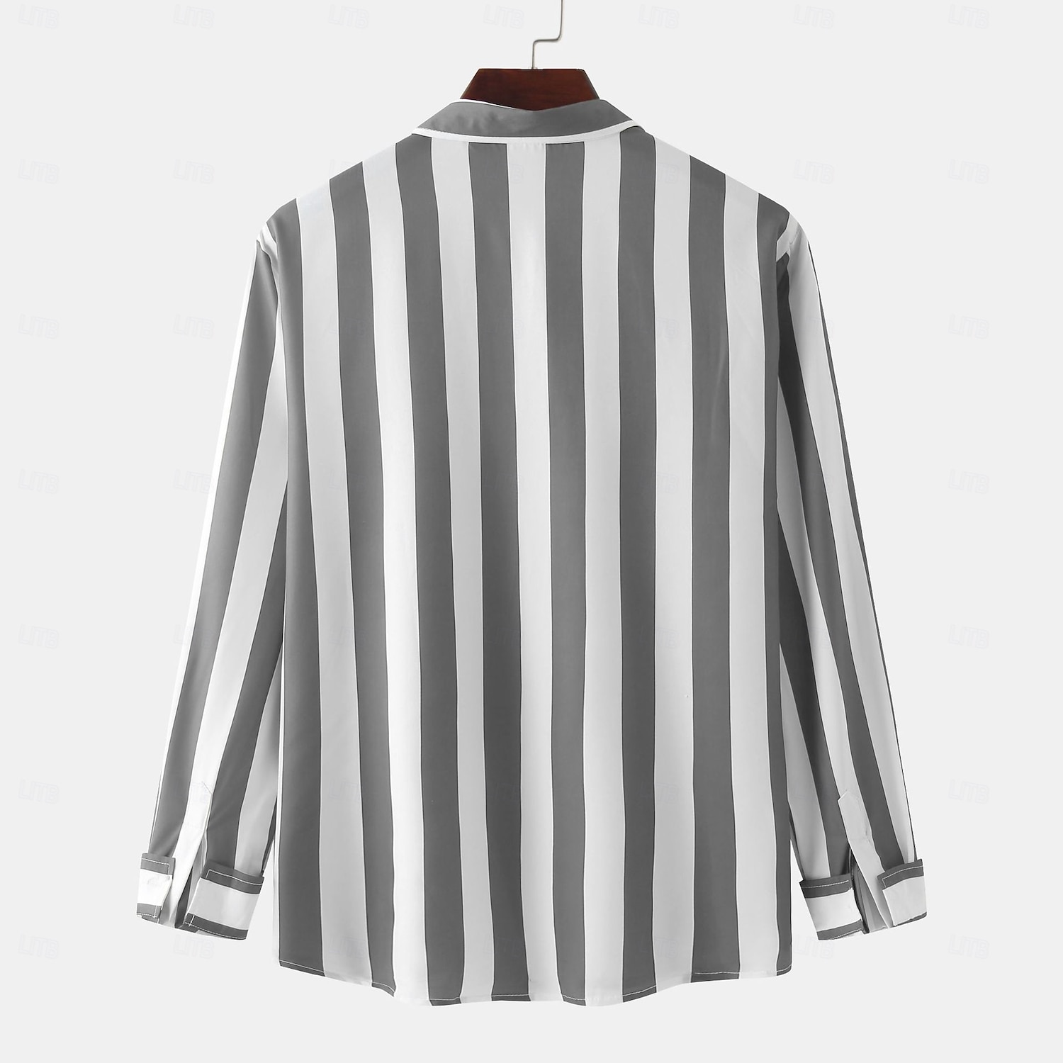 Voor heren Overhemd Zomer overhemd Normaal shirt Overhemd met knopen Geel Lichtgroen Rood Donkergroen Grijs Lange mouw Gestreept Kraag Vakantie Dagelijks Kleding Modieus Casual Comfortabel 2025 - $28.99 –P3