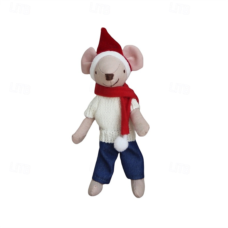 waldorf pop accessoires handgemaakte zachte baby muis meisje begeleiden lappenpoppen verjaardagscadeau gebreide pop schattige meisjes pluche pop knuffel gepersonaliseerde geweven poppenset 2025 - $31.99 –P4