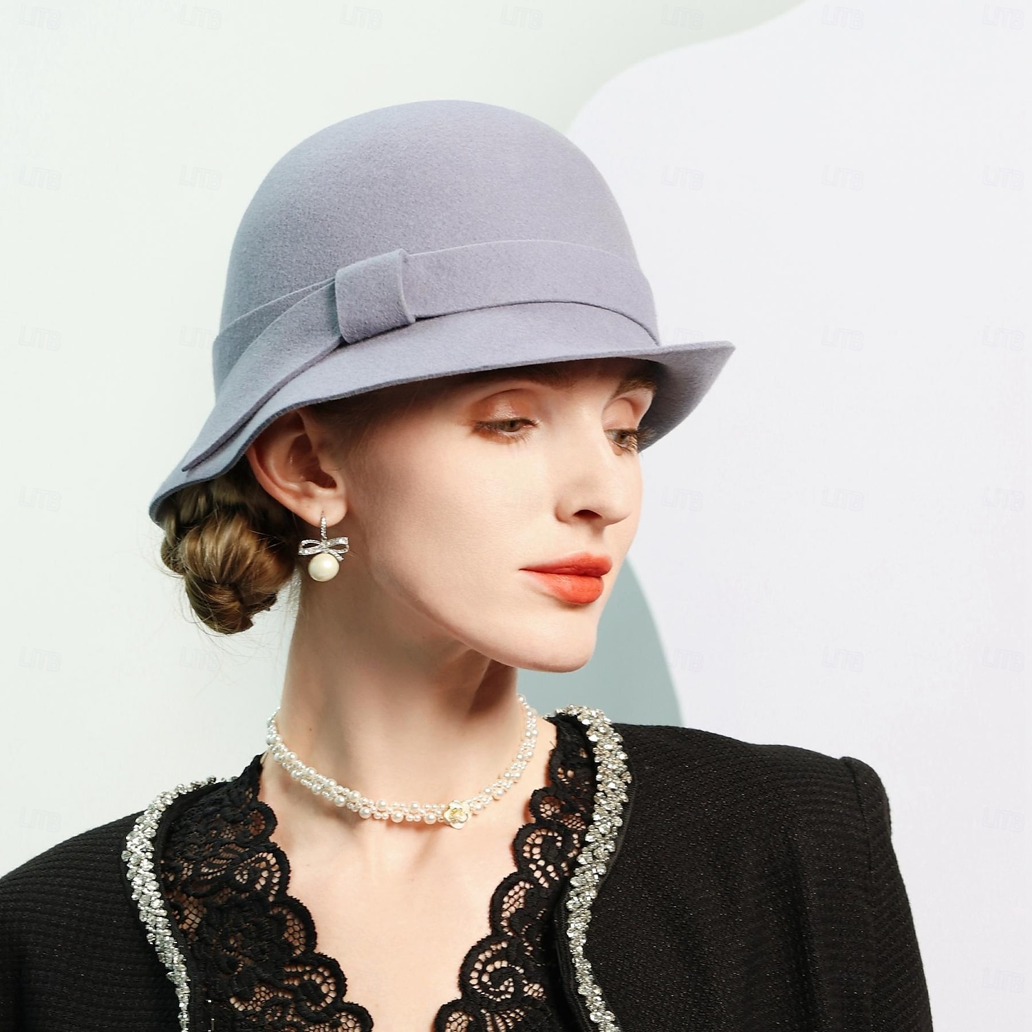 cappelli 100% lana cappello a bombetta / cloche cappello da pescatore cappello da sole matrimonio festa del tè elegante matrimonio con cuciture di colore puro copricapo copricapo del 2025 a $38.99 –P15
