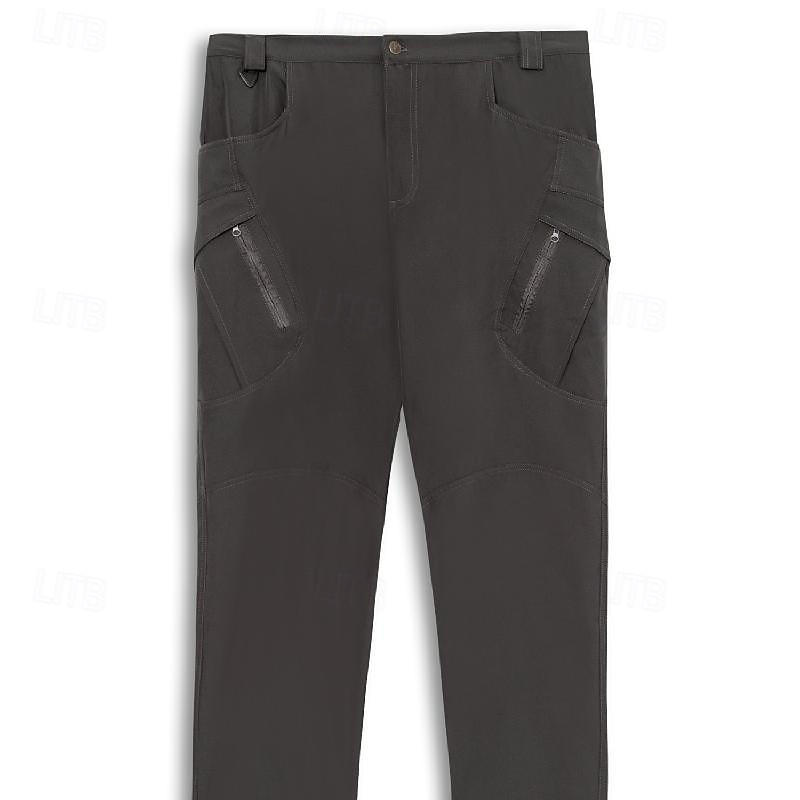 Herr Militärbyxor Cargo byxor Långbyxor Ficka Rakt ben Ensfärgat Komfort Utomhus Fullängd Ledigt Dagligen Streetwear Stylish Svart Armégrön Microelastisk 2025 - $22.99 –P6