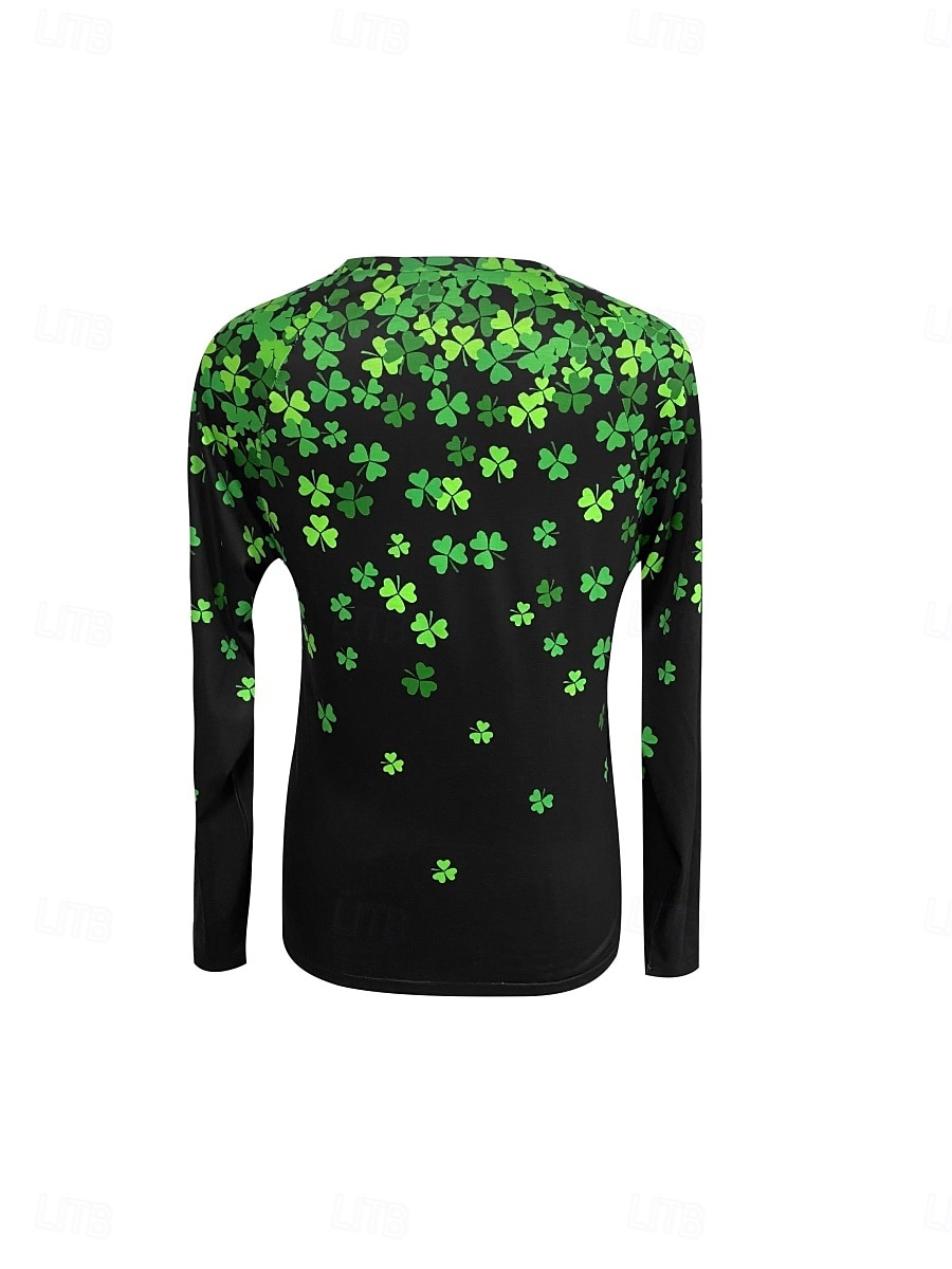St. Patrick's Day Women's T shirt Vacation Daily Casual Long Sleeve Green Spring & Fall 2025 - $22.99 –P2