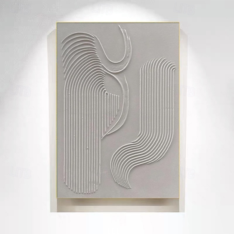 Hand painted White Minimalist Wall Art  Plaster Art  Matte Textured Wall Art Home Wall Art  Structure Abstract Painting  3D Art Home Decoration Frame Ready To Hang Or No Frame 2025 - $141.99 –P3