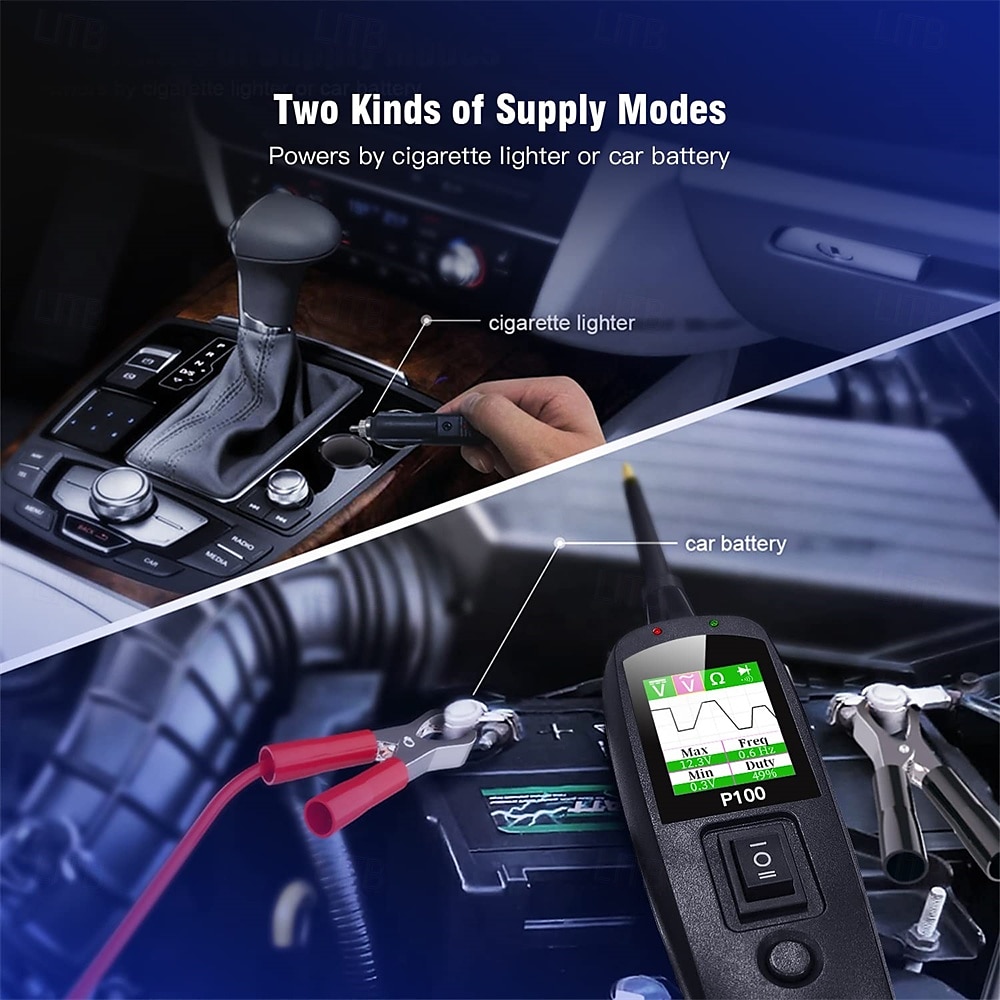 auto circuit tester 12v 24v stroomcircuit probe tester auto elektrische test tool kit ac dc digitale spanningstester auto diagnose kit 10m 2025 - $117.99 –P4