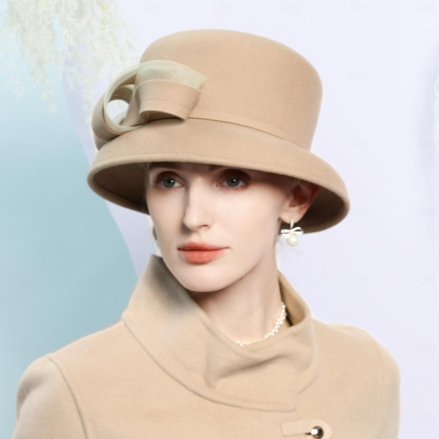 hatter 100% ull bowler / cloche lue bøtte lue bryllup teselskap elegant bryllup med bowknot skjøting hodeplagg hodeplagg 2025 - $74.99 –P6