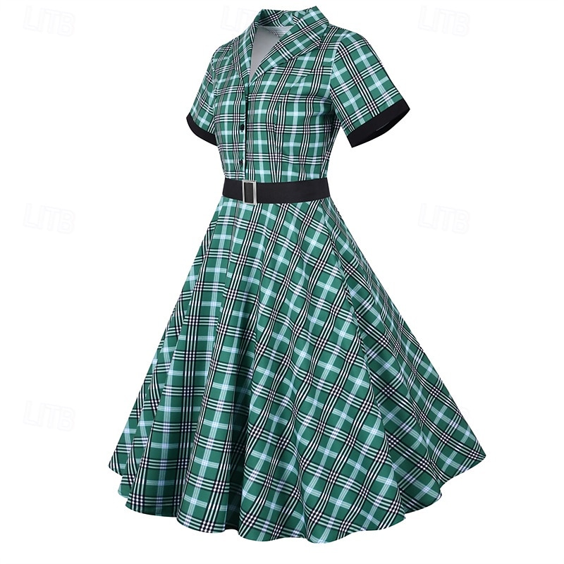 Elegant klasické 1950 Rochii Plisat Linia -A Pentru femei ziua îndragostiților Evenimente / Petrecere Dată Petrecere ceai Adulți Rochie Primavara vara 2025 - $24.99 –P8