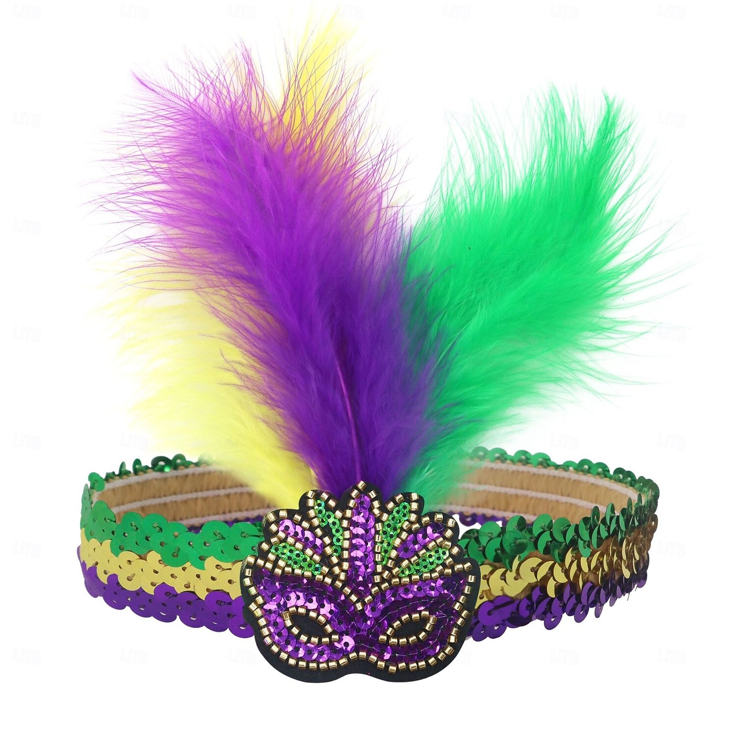 Diadema de carnaval para mujer, con purpurina, morado, verde, amarillo, lentejuelas, nudo superior, diadema, divertido desfile de carnaval, regalo de fiesta para hermana, mamá, mejor amiga 2026 - $4.99 –P6