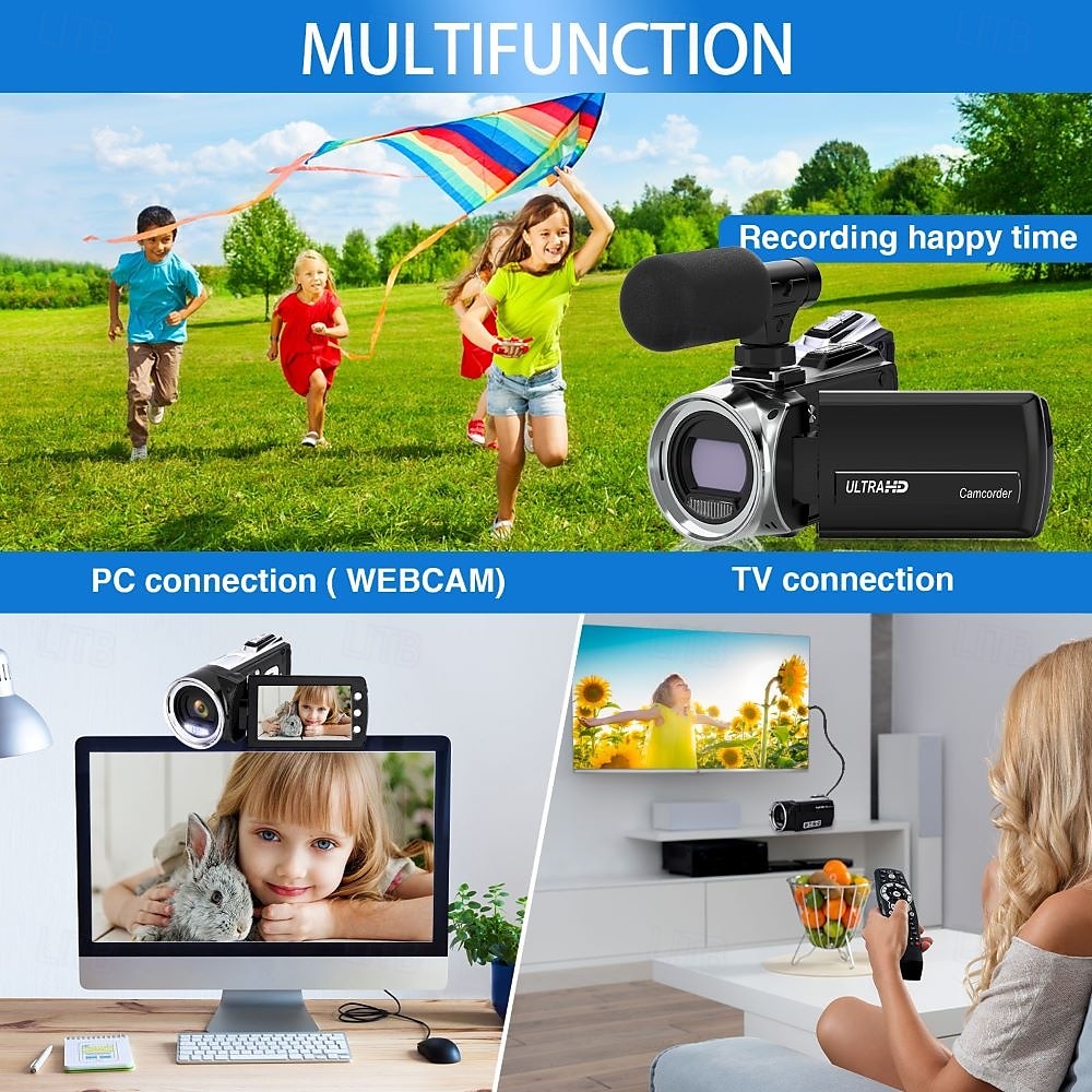 2025年 ビデオカメラ、ビデオカメラ、HD 4K、48MP、ビデオレコーダー、カメラ、ビデオブログ用カメラ、DV、ビデオカメラ、デジタルズーム コレクション – $147.99 –P13