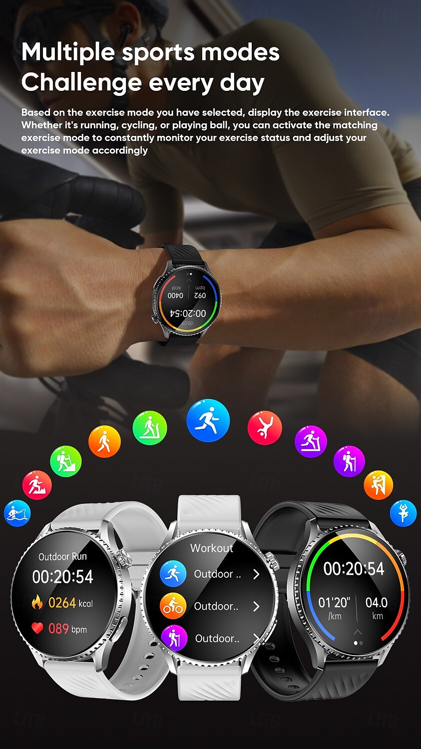 iMosi MT800 Smart Watch 1.56 inch Smartwatch Fitness Running Watch Bluetooth ECG+PPG Temperature Monitoring Pedometer Compatible with Android iOS Women Men Hands-Free Calls Waterproof Media Control 2025 - $78.99 –P14