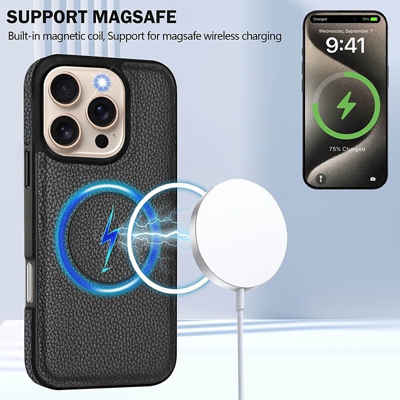 2025年 電話 ケース 用途 iPhone 16 Pro Max プラス iPhone 15 プロマックスプラス iPhone 14 13 12 11 Pro Max Plus バックカバー スタンド付き 磁石バックル ワイヤレス充電をサポート レトロ風 TPU PUレザー コレクション – $19.99 –P8