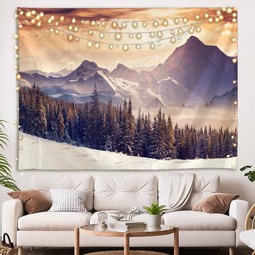 Tapiz colgante de pared con diseño de país de las maravillas invernal, tapiz grande, decoración mural, fotografía, telón de fondo, manta, cortina, decoración del hogar, dormitorio, sala de estar, 2026 - $20.99 –P8