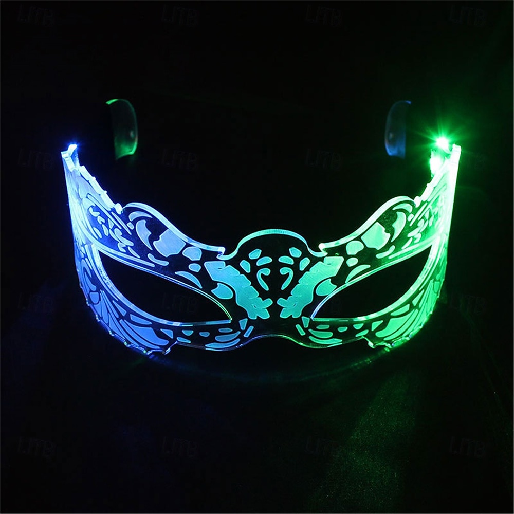 LED-Brillenmaske aus Acryl – beleuchtete Schmetterlingsbrille für festliche Partys, KTV-Bar-Brille mit bunten Farbwechseln, batteriebetrieben mit Knopf – 1 Stück 2025 - $17.99 –P8