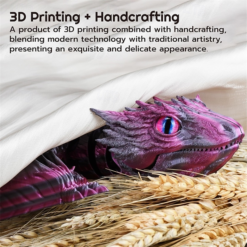 Feathered Wyvern Dragon 3D Printed Dragon Articulated Dragon Fidget Dragon 3D Printed Toys Desktop Pet 2025 - $24.99 –P4