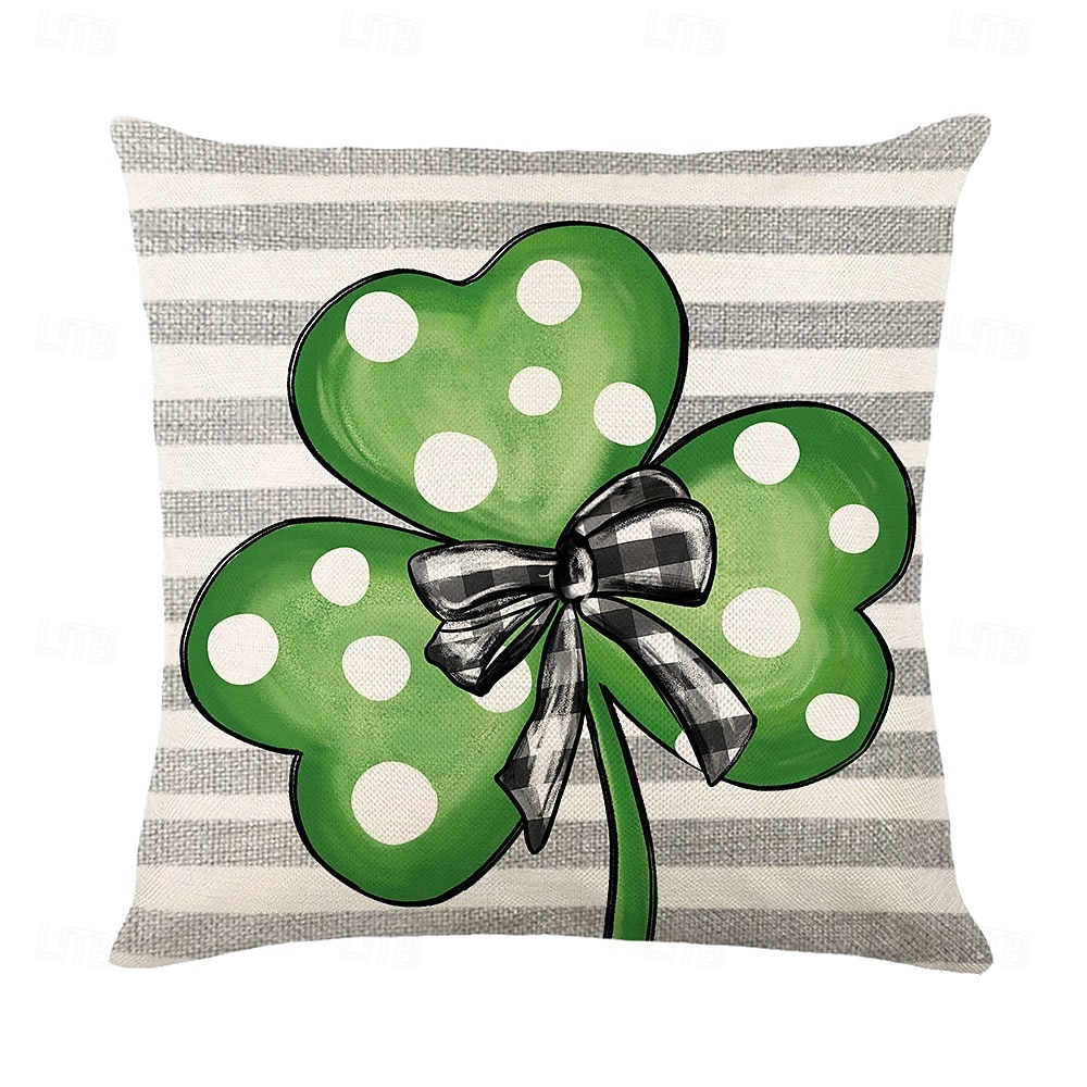 dekorativa slängkuddar fodral saint patrick's day 1 st shamrock mjukt fyrkantigt kuddfodral örngott för sovrum vardagsrum soffa soffstol 2025 - $12.99 –P15