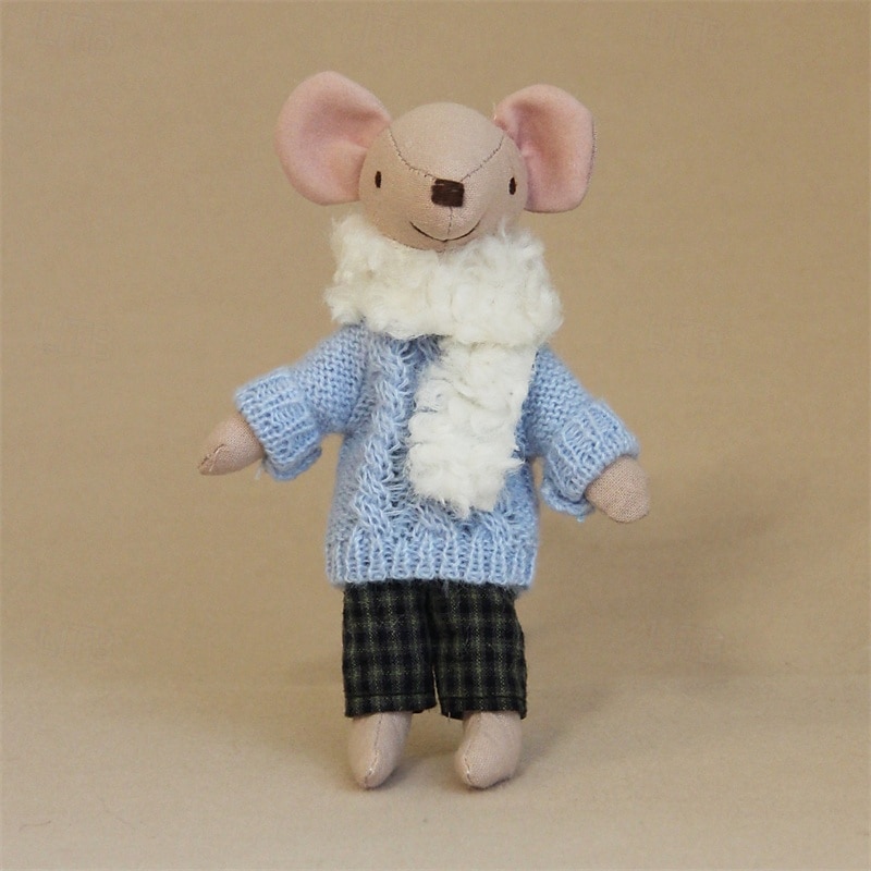 waldorf pop accessoires handgemaakte zachte baby muis meisje begeleiden lappenpoppen verjaardagscadeau gebreide pop schattige meisjes pluche pop knuffel gepersonaliseerde geweven poppenset 2025 - $31.99 –P7