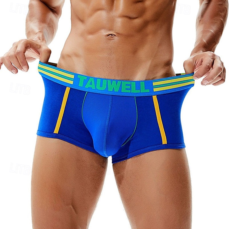 Men's 1 PCS Boxers Underwear Boxer Shorts Patchwork 90% Cotton Breathable Soft Comfortable Color Block Letter Mid Rise Black White 2025 - $10.49 –P10