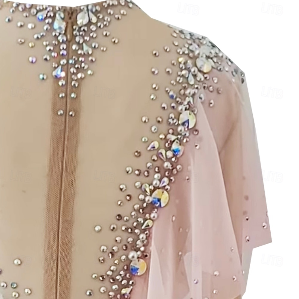 figure skating dress pink girls Pink ice skating outfits free shipping FC767 - Pink - Color