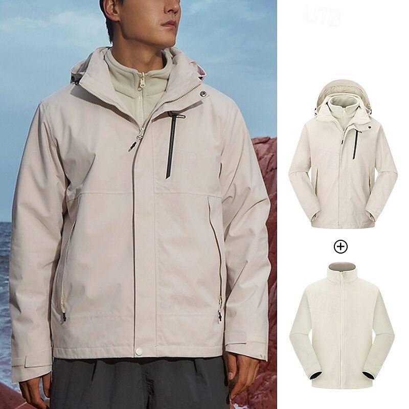 Homens Jaqueta Softshell Jaqueta de Trilha Inverno Ao ar livre Térmico / Quente A Prova de Vento Impermeável Jaquetas 3-em-1 Jaqueta leve Jaqueta corta-vento Viajar Preto Vermelho Azul Marinho de 2025 por $141.99 –P7