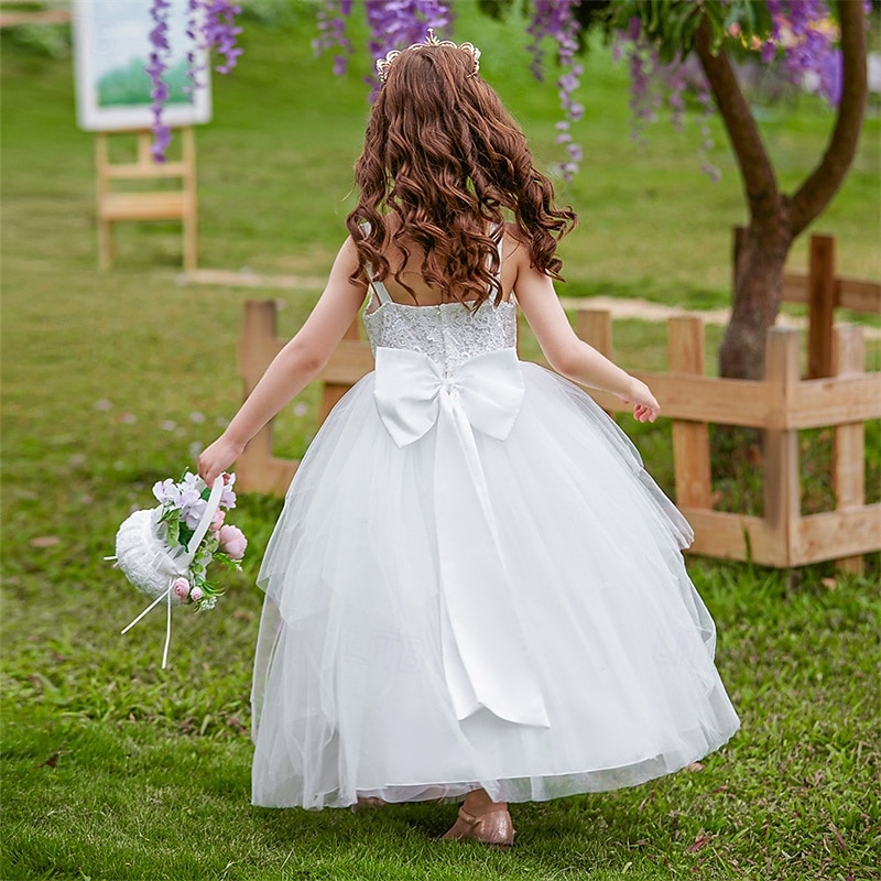 Vestido para Meninas das Flores Crianças Para Meninas Vestido de princesa Espetáculo Casamento Festa Elegante Lindo Com Transparência Côr Sólida Sem Manga Gola Redonda Branco Rosa 4 anos + de 2025 por $42.99 –P7