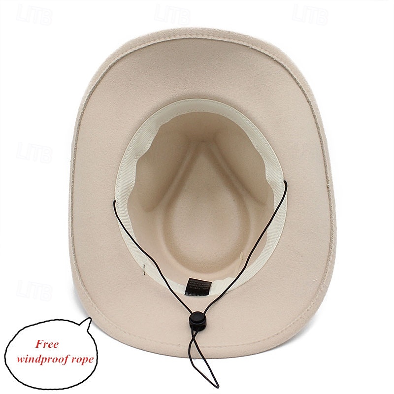 Ανδρικά Καπέλο Ντέρμπι του Κεντάκι Καπέλο ηλίου Καπέλο καουμπόι Καπέλο Fedora Trilby Μαύρο Ρουμπίνι Μάλλινο Πεπαλαιωμένο Στυλ Μοντέρνα 18ος αιώνας Πολιτεία του Τέξας Καθημερινά Θεματικό κόμμα 2026 - $22.99 –P2