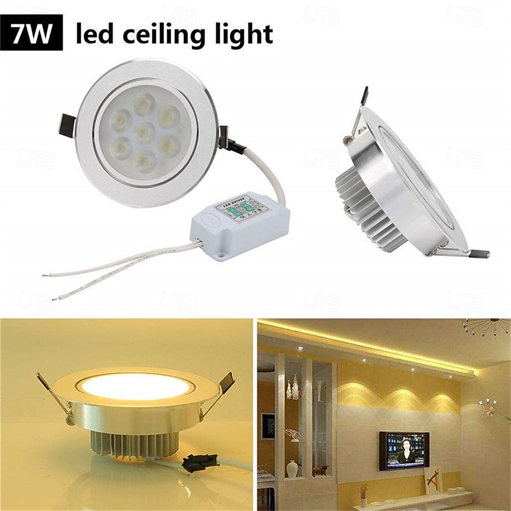 2026年 LED ダウンライト 7W スポットライト 埋め込み式天井ランプ ライト 家庭用照明 キッチン リビングルーム バスルーム 2/4個  コレクション – $24.99 –P5