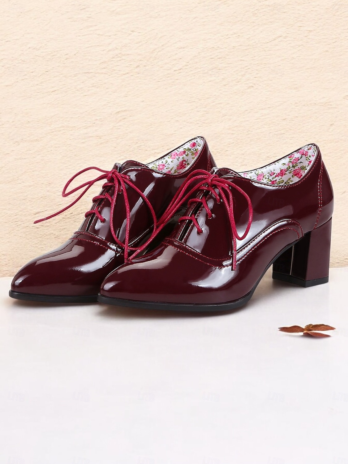 Richelieus à lacets en similicuir marron à talon épais de style rétro pour femmes, marron polyvalents pour le travail au bureau ou au quotidien de 2025 ? $54.99 –P4