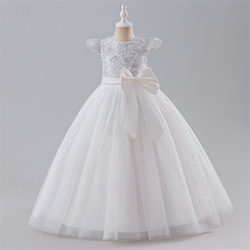 kinderkleidung Mädchen Blumenmädchen Kleid Party Kleid Farbblock Ärmellos Leistung Hochzeit Party Krawattenknoten Schön Süß Polyester Maxi abendkleider Schaukelkleid A Linie Kleid Sommer 4 Jahre + 2025 - $47.99 –P20