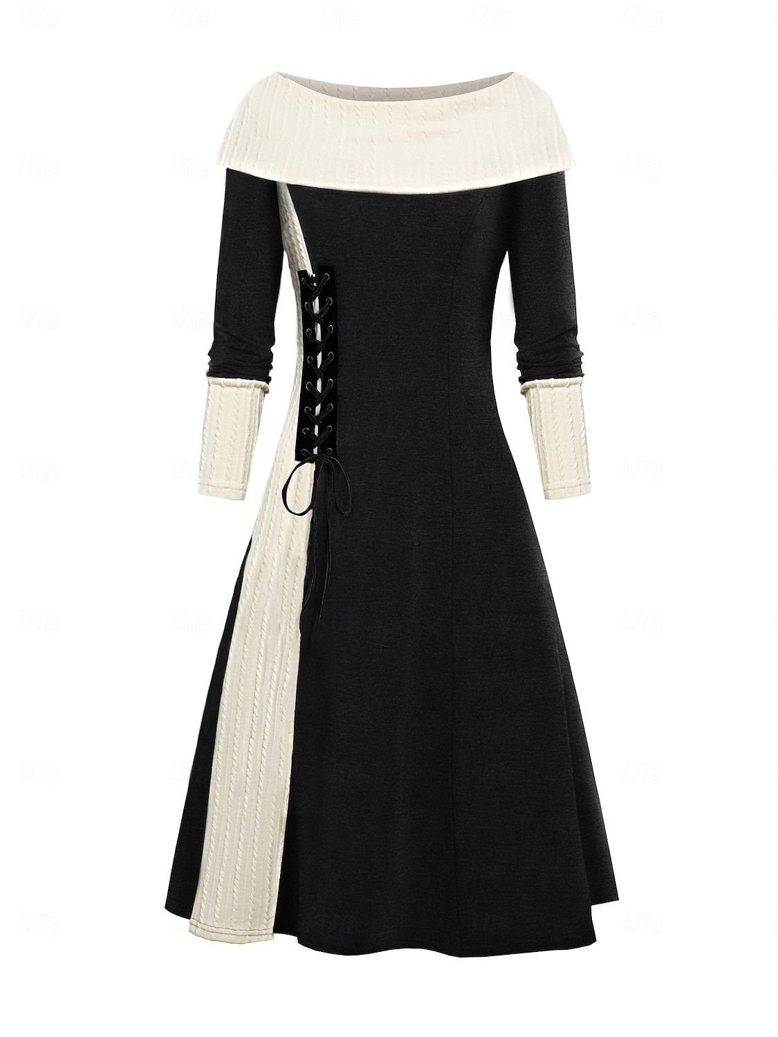 Retro / vintage 1950-tallet Punk og gotisk Kjoler Strikkekjole Flare kjole Kostyme Dame Nytt År Fest Fritid / hverdag Utdrikningslag Voksne Kjole 2026 - $26.99 –P3