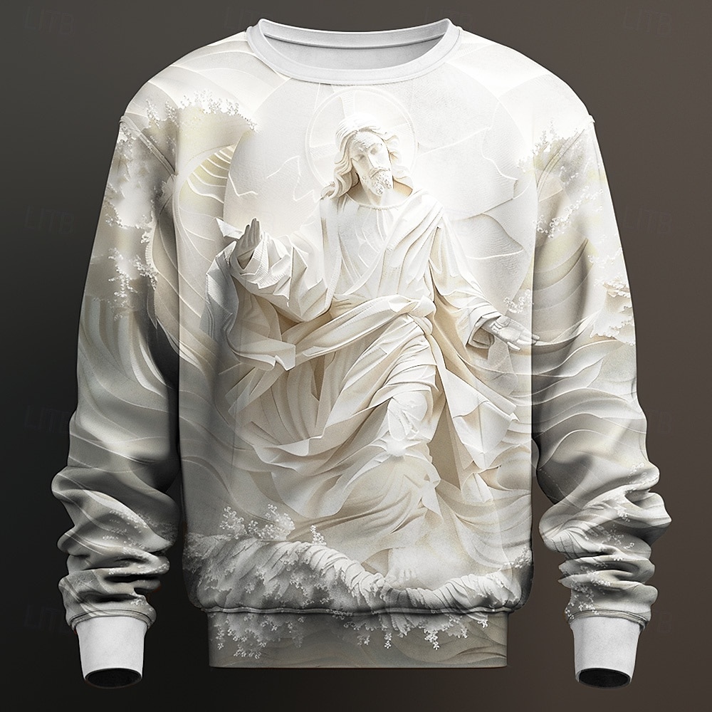 Homens Moletom Moletom Manga Longa Moletom Gola Redonda Artistíco Abstracto 3D Estampado Streetwear Crewneck 3D Primavera Outono Inverno de 2025 por $29.99 –P1
