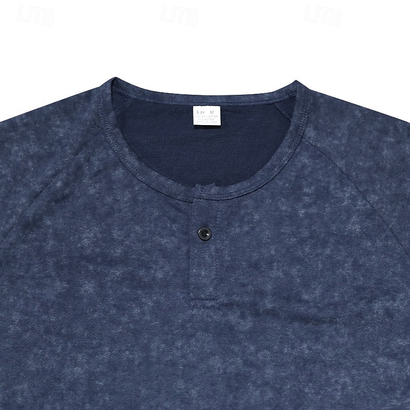 Men's Henley Shirt Tee Short Sleeve Solid Color Plain Distressed Buttons Washed Henley Outdoor Casual Daily Summer Spring &  Fall Black Gray Navy Blue Henley T-Shirt 2025 - $21.99 –P13
