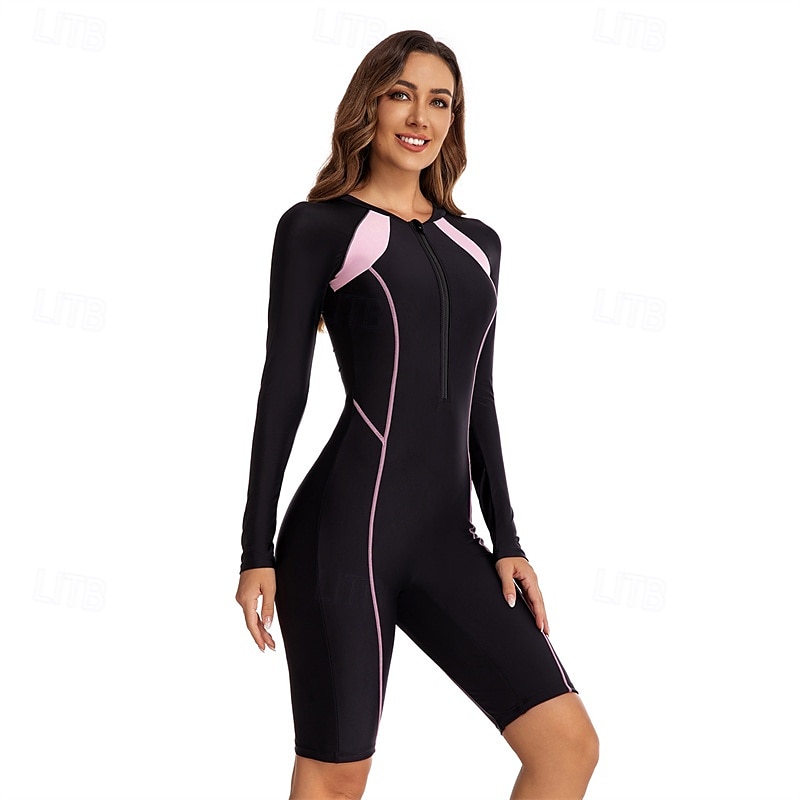 Női Kiütésőr Női szörfruházat UV Napvédelem UPF50+ Könnyű Hosszú ujj Spandex Testhezálló Fürdőruha Cipzár Úszás Szörfözés Tengerpart Vízi sportok Kollázs Nyár Tavasz Ősz 2025 - $37.99 –P5