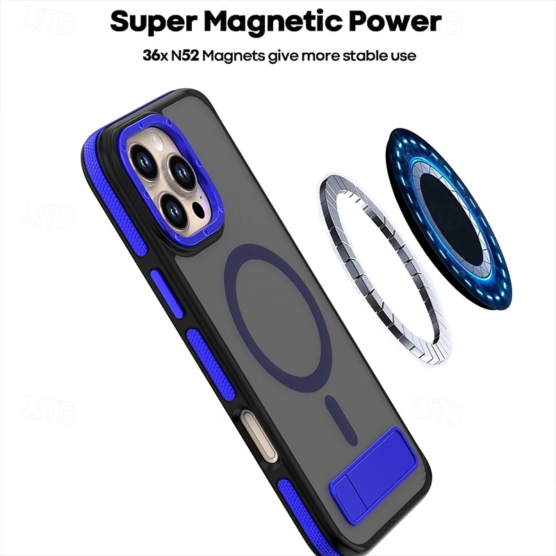 2025年 電話 ケース 用途 iPhone 16 Pro Max プラス iPhone 15 プロマックスプラス iPhone 14 Pro Max Plus バックカバー スタンド付き 磁石バックル 耐衝撃 レトロ風 PC シリコーン  コレクション – $21.99 –P2
