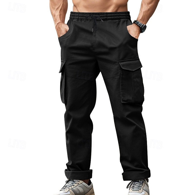 Men's Joggers Trousers Cargo Sweatpants Pocket Drawstring Elastic Waist Plain Comfort Sports Outdoor Daily Fashion Casual ArmyGreen Black Micro-elastic 2026 - $26.99 –P3