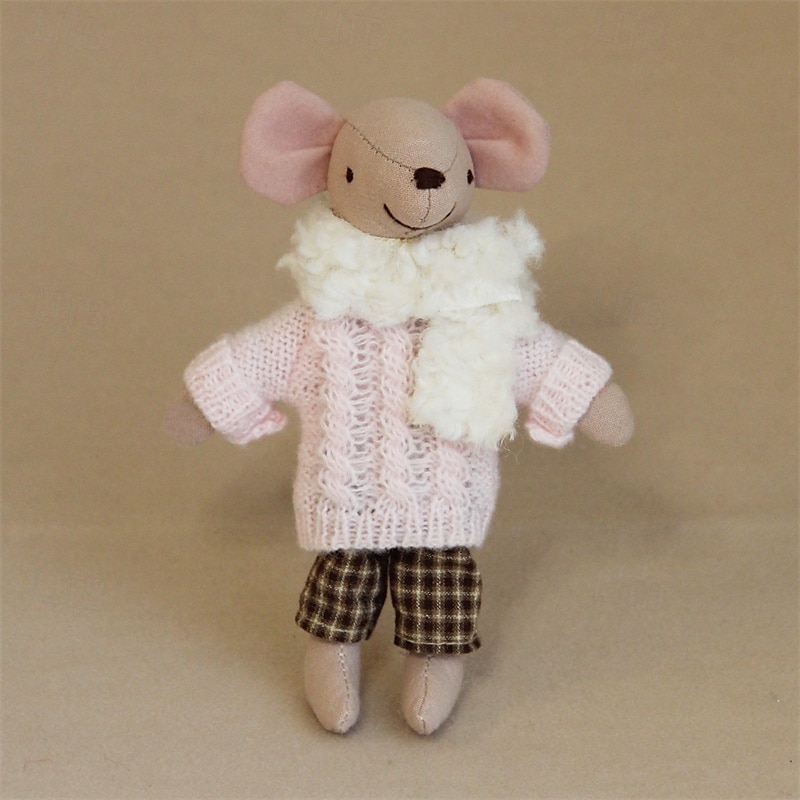 waldorf pop accessoires handgemaakte zachte baby muis meisje begeleiden lappenpoppen verjaardagscadeau gebreide pop schattige meisjes pluche pop knuffel gepersonaliseerde geweven poppenset 2025 - $31.99 –P6