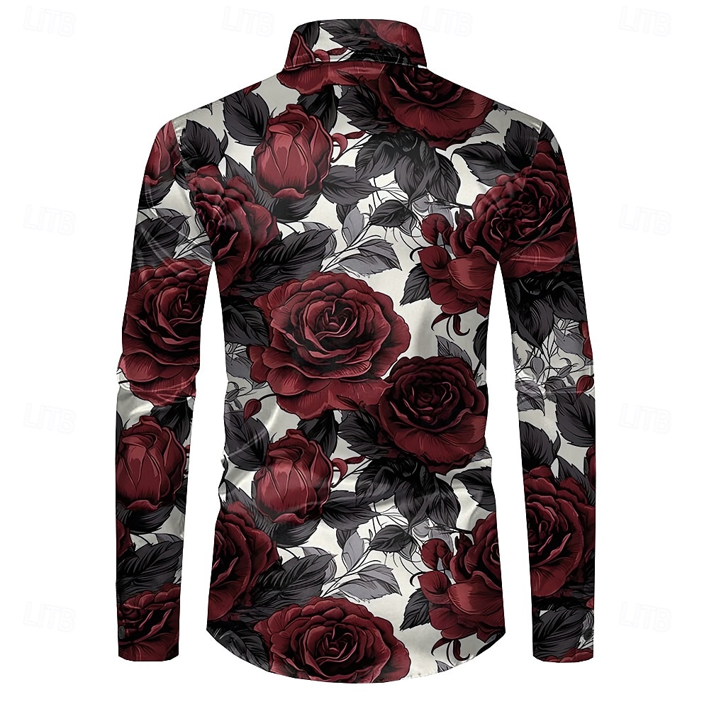 Per uomo Rosa Maglietta informale Camicia con bottoni Manica lunga Moda Casual Feste Informale Primavera Autunno Collo ripiegabile Abbottonare Giallo Rosso Blu Viola del 2025 a $27.99 –P5