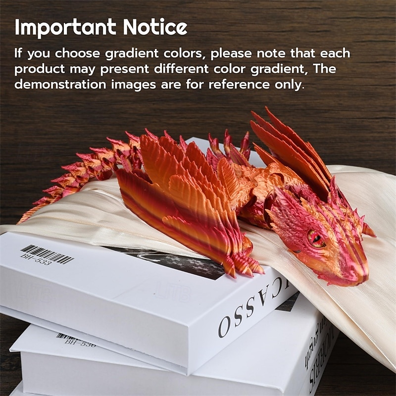 Feathered Wyvern Dragon 3D Printed Dragon Articulated Dragon Fidget Dragon 3D Printed Toys Desktop Pet 2025 - $24.99 –P6
