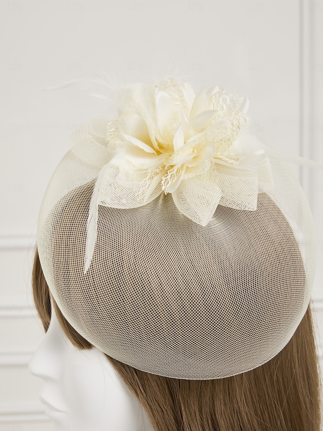 White Wedding Fascinator Tulle Beaded Organza Fascinators Hats Headwear Clip Vintage Elegant with  Feathers Fur Flower 1 Piece Kentucky Horse Race Tea Party Ladies Day Headpiece 2025 - $18.99 –P7