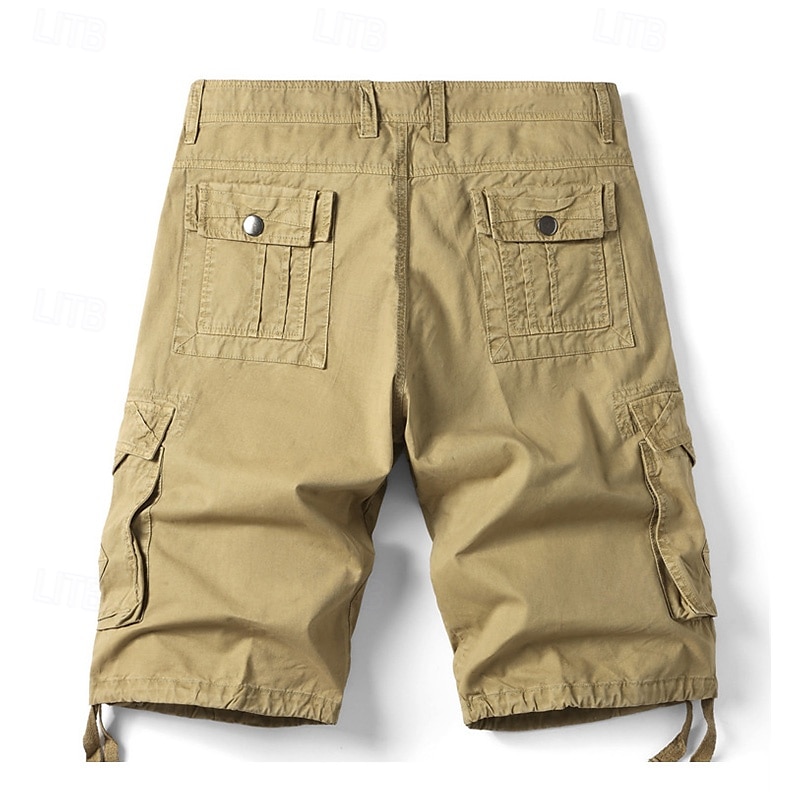 Herr Cargo-shorts Vandringsshorts Militär Sommar Utomhus 10" Ripstop Andningsfunktion Snabb tork Dragkedja fram Shorts Underdelar Knälängd Svart Armégrön Bomull Jakt Fiske Klättring XS S M L XL 2025 - $28.99 –P12
