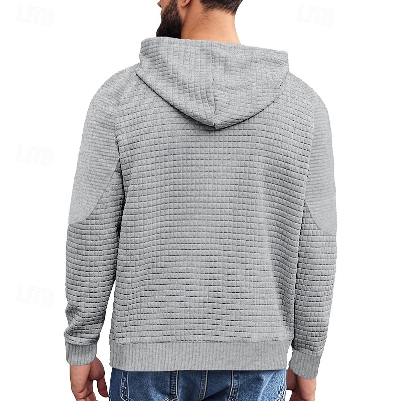 Herr Huvtröja Svart Vit Kaki Ljusgrå Mörkgrå Huva Slät Framficka Strukturerad Sport & Utomhus Dagligen Helgdag Polyester Streetwear Grundläggande Ledigt Vår & Höst Kläder Pull Tröjor Långärmad 2025 - $24.99 –P18