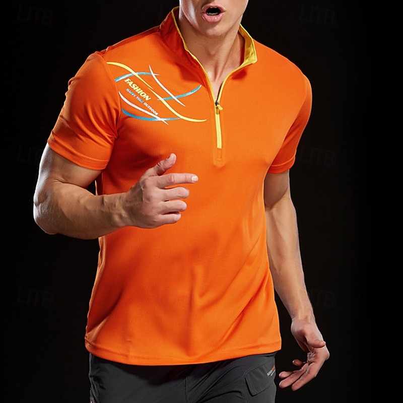 Hombre Camiseta Camiseta para senderismo Manga Corta Cremallera de un cuarto Camiseta Camiseta musculosa Camisa manga corta Al aire libre Secado rápido Rutina de ejercicio Suave Reductor del Sudor 2026 - $18.49 –P1
