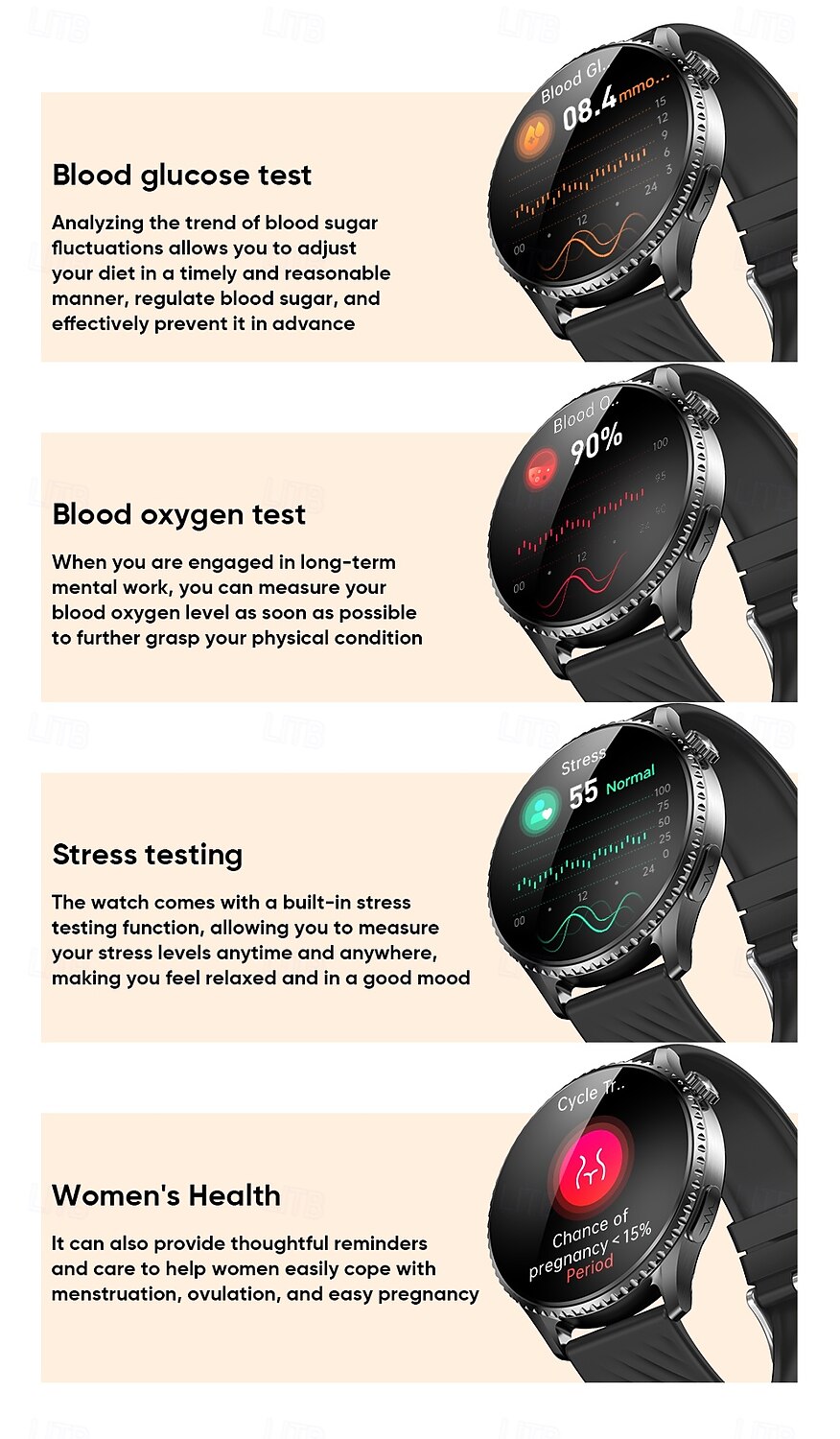 iMosi MT800 Smart Watch 1.56 inch Smartwatch Fitness Running Watch Bluetooth ECG+PPG Temperature Monitoring Pedometer Compatible with Android iOS Women Men Hands-Free Calls Waterproof Media Control 2025 - $78.99 –P8