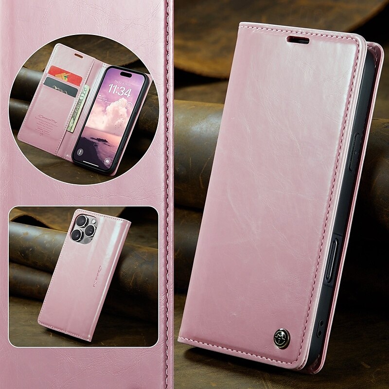 telefon Etui Til iPhone 16 15 14 Pro Max Plus iPhone 13 12 11 Pro Max Flip deksel med stativ Magnetisk Kortspor Kontor / Bedrift TPU PU lær 2025 - $15.99 –P8