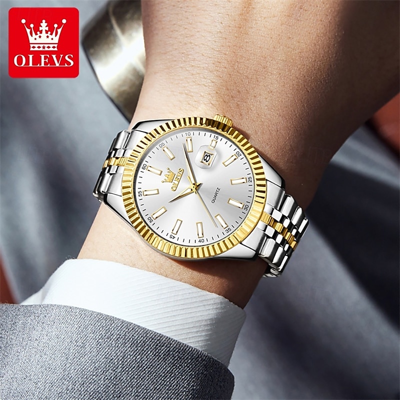 Olevs Horloges Luminous Kalender Mode Trend Leven Reizen Quartz Horloge Eenvoudige Vrijetijd Waterdichte Sporten Herenhorloge 2025 - $27.99 –P10