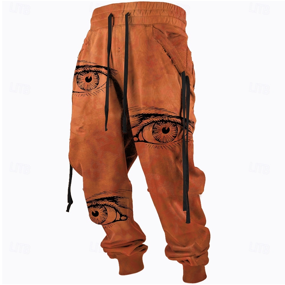 Per uomo Con stampe Grandi occhi Pantaloni della tuta Pantaloni Vita normale Vita elastica con coulisse Attivo Vintage Informale Esterno Da mare Abbigliamento di strada Con tasche Primavera Autunno del 2026 a $24.99 –P4